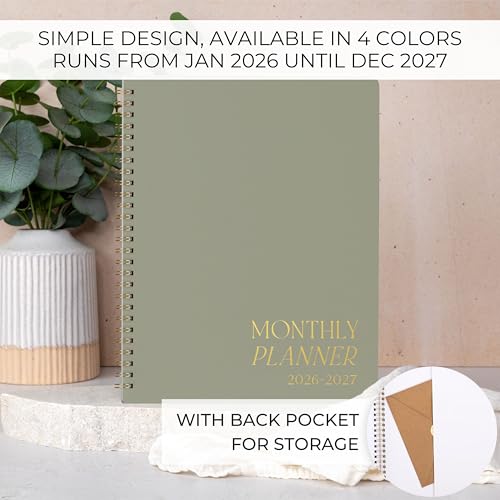 Beautiful 2026-2027 Monthly Planner and Calendar Book - To Do List Notebook That Easily Organizes Your Tasks to Boost Productivity - Runs From January 2026 Until December 2027