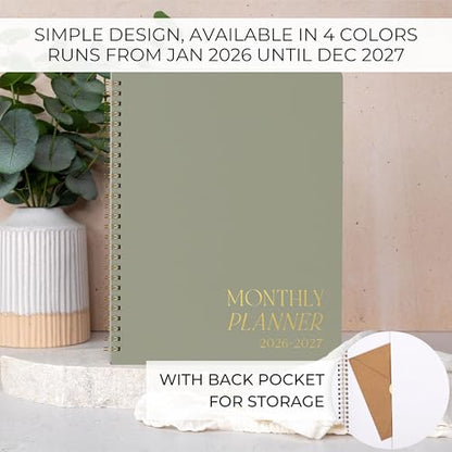Beautiful 2026-2027 Monthly Planner and Calendar Book - To Do List Notebook That Easily Organizes Your Tasks to Boost Productivity - Runs From January 2026 Until December 2027
