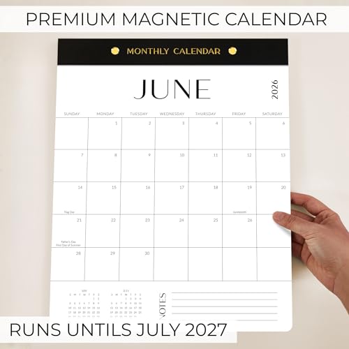 Aesthetic 2025-2026 Magnetic Vertical Calendar - Runs from January 2026 Until July 2026 - The Perfect Monthly Refrigerator Calendar With Minimal Designs for Easy Organizing