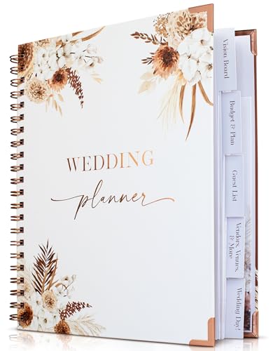Beautiful Boho Wedding Planner Book and Organizer - Enhance Excitement and Makes Your Countdown Planning Easy - Unique Engagement Gift for Newly Engaged Couples, Future Brides and Grooms