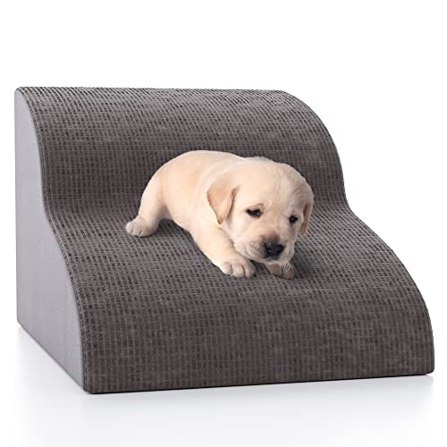 Sturdy Dog Stairs and Ramp for Beds Or Couches by ZICOTO - Durable Easy to Walk on Steps for Small Dogs and Cats - Allows Your Pets Easy Instant Access to Your Sofa or Bedside Up to 22" High