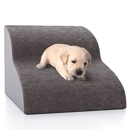 Sturdy Dog Stairs and Ramp for Beds Or Couches by ZICOTO - Durable Easy to Walk on Steps for Small Dogs and Cats - Allows Your Pets Easy Instant Access to Your Sofa or Bedside Up to 22" High