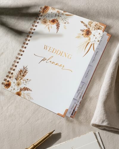 Beautiful Boho Wedding Planner Book and Organizer - Enhance Excitement and Makes Your Countdown Planning Easy - Unique Engagement Gift for Newly Engaged Couples, Future Brides and Grooms