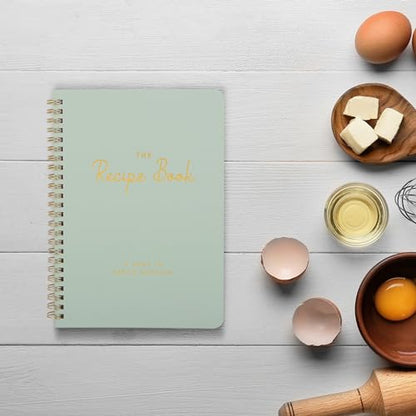 ZICOTO Aesthetic Blank Recipe Holder with Waterproof Hardcover - The Perfect Recipe Notebook To Write In Your Own Recipes - Beautiful Blank Cookbook to Organize Your Recipes