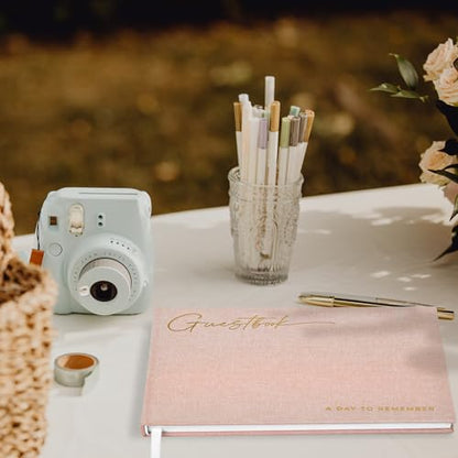 ZICOTO Beautiful Wedding Guest Book for Your Wedding Reception - Simply Elegant Guestbook to Sign in - The Perfect Baby Shower Guest Book and Addition to Your Big Day