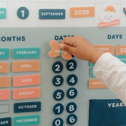 Beautiful Toddler and Kids Calendar - Perfect Homeschool Supplies with Months, Days of The Week, Season and Weather - Cute Play Room Essentials for Preschool Learning