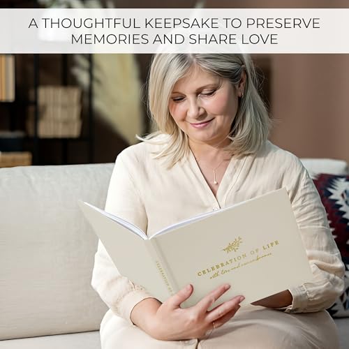 ZICOTO Modern Hard Cover Funeral Guest Book for The Celebration of Life - The Perfect in Loving Memory Book with Ample Space to Sign in for Guests - Premium Craftsmanship for Honoring Loved Ones