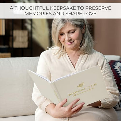 ZICOTO Modern Hard Cover Funeral Guest Book for The Celebration of Life - The Perfect in Loving Memory Book with Ample Space to Sign in for Guests - Premium Craftsmanship for Honoring Loved Ones
