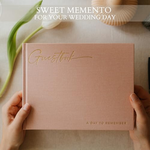 ZICOTO Beautiful Wedding Guest Book for Your Wedding Reception - Simply Elegant Guestbook to Sign in - The Perfect Baby Shower Guest Book and Addition to Your Big Day