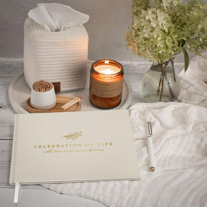 ZICOTO Modern Hard Cover Funeral Guest Book for The Celebration of Life - The Perfect in Loving Memory Book with Ample Space to Sign in for Guests - Premium Craftsmanship for Honoring Loved Ones