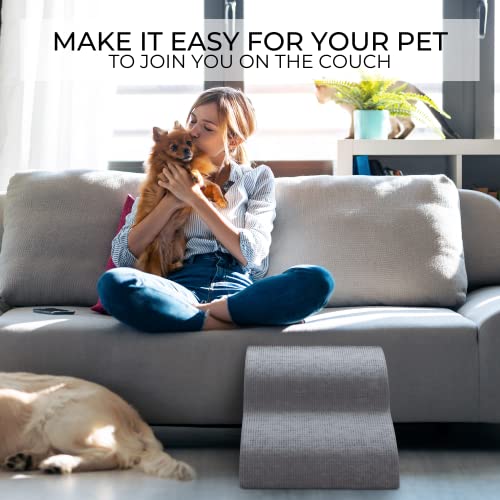 Sturdy Dog Stairs and Ramp for Beds Or Couches by ZICOTO - Durable Easy to Walk on Steps for Small Dogs and Cats - Allows Your Pets Easy Instant Access to Your Sofa or Bedside Up to 22" High