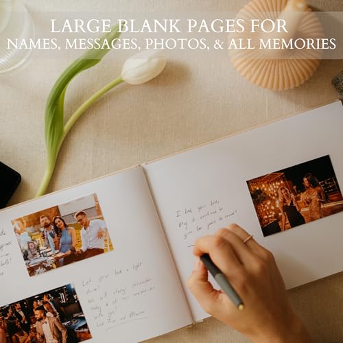 ZICOTO Beautiful Wedding Guest Book for Your Wedding Reception - Simply Elegant Guestbook to Sign in - The Perfect Baby Shower Guest Book and Addition to Your Big Day