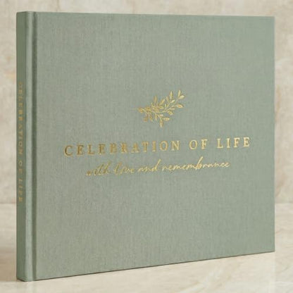 ZICOTO Modern Hard Cover Funeral Guest Book for The Celebration of Life - The Perfect in Loving Memory Book with Ample Space to Sign in for Guests - Premium Craftsmanship for Honoring Loved Ones