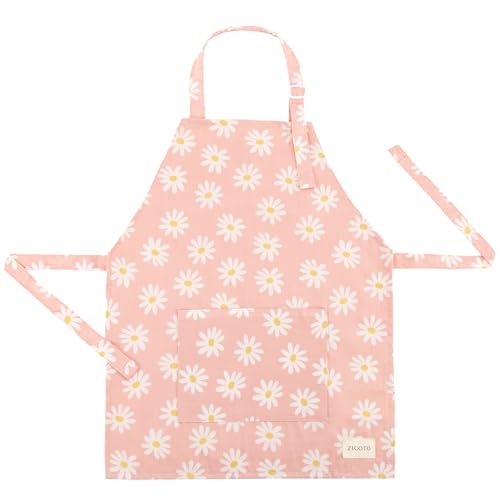 ZICOTO Kids Apron for Girls & Boys - Toddler Apron with Pocket for Cooking, Baking & Crafts - Christmas Gift for Little Chef