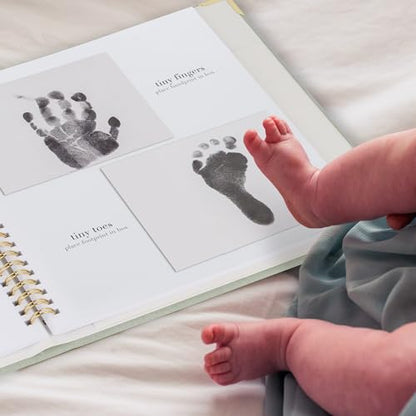 Keepsake Baby Memory Book for Boys and Girls - Timeless First 5 Year Baby Book - Linen Journal Scrapbook & Photo Album - Record Every Milestone Birth to Age 5