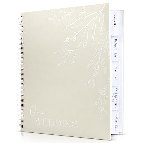 Beautiful Minimalistic Wedding Planner Book and Organizer - Enhance Excitement and Makes Your Countdown Planning Easy - Unique Engagement Gift for Newly Engaged Couples, Future Brides and Grooms