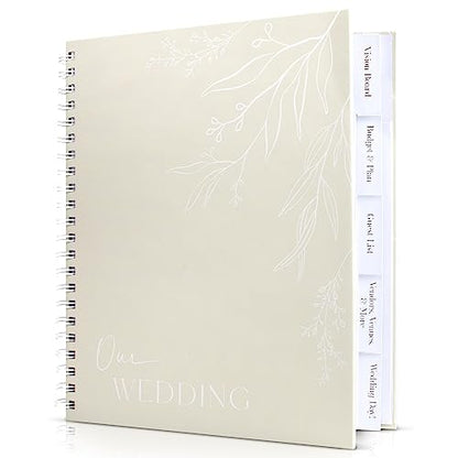 Beautiful Minimalistic Wedding Planner Book and Organizer - Enhance Excitement and Makes Your Countdown Planning Easy - Unique Engagement Gift for Newly Engaged Couples, Future Brides and Grooms