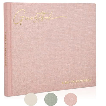 ZICOTO Beautiful Wedding Guest Book for Your Wedding Reception - Simply Elegant Guestbook to Sign in - The Perfect Baby Shower Guest Book and Addition to Your Big Day