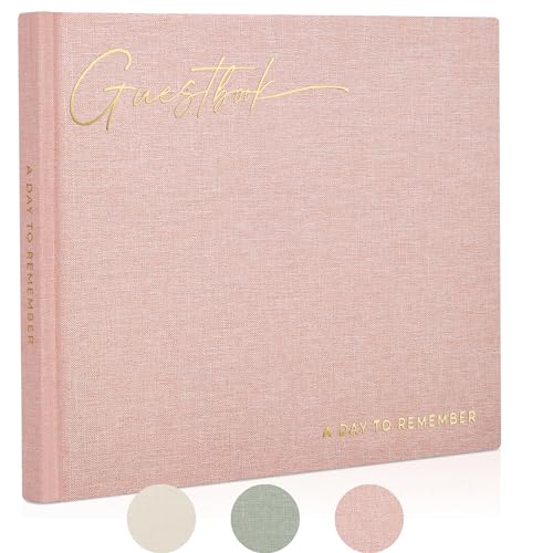 ZICOTO Beautiful Wedding Guest Book for Your Wedding Reception - Simply Elegant Guestbook to Sign in - The Perfect Baby Shower Guest Book and Addition to Your Big Day