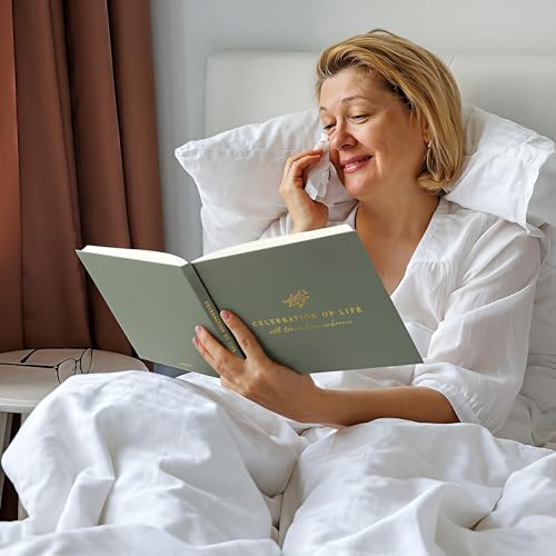 ZICOTO Modern Hard Cover Funeral Guest Book for The Celebration of Life - The Perfect in Loving Memory Book with Ample Space to Sign in for Guests - Premium Craftsmanship for Honoring Loved Ones