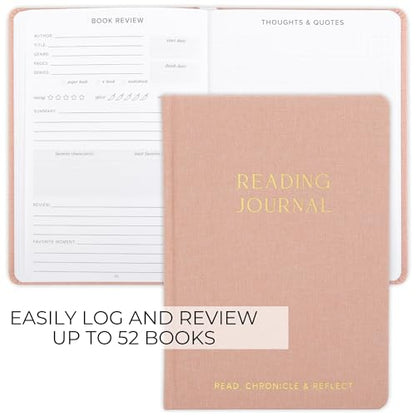 Aesthetic Reading Journal - Modern Book Log For Readers - Perfect Accessories Gift For Book Lovers