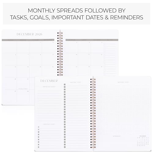 Beautiful 2026-2027 Monthly Planner and Calendar Book - To Do List Notebook That Easily Organizes Your Tasks to Boost Productivity - Runs From January 2026 Until December 2027