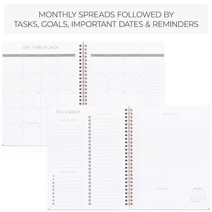 Beautiful 2026-2027 Monthly Planner and Calendar Book - To Do List Notebook That Easily Organizes Your Tasks to Boost Productivity - Runs From January 2026 Until December 2027