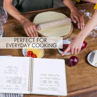 ZICOTO Aesthetic Blank Recipe Holder with Waterproof Hardcover - The Perfect Recipe Notebook To Write In Your Own Recipes - Beautiful Blank Cookbook to Organize Your Recipes