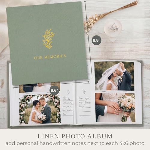 Beautiful Photo Album for 4x6 Pictures - Perfect Picture Book for Wedding, Baby Shower and more - 200 Photo Slots Albums to Collect Your Memories