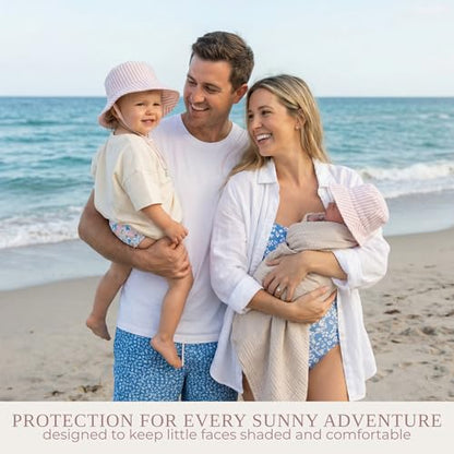 Beautiful Baby Sun Hat 0-6 Months - Adjustable Toddler Hat with UPF 50+ Sun Protection - Cute Kids Bucket Hat for Beach