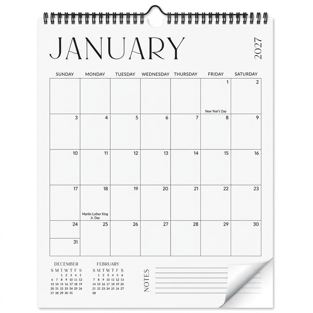 Beautiful 2026-2027 Wall Calendar - Runs from January 2027 until July 2028