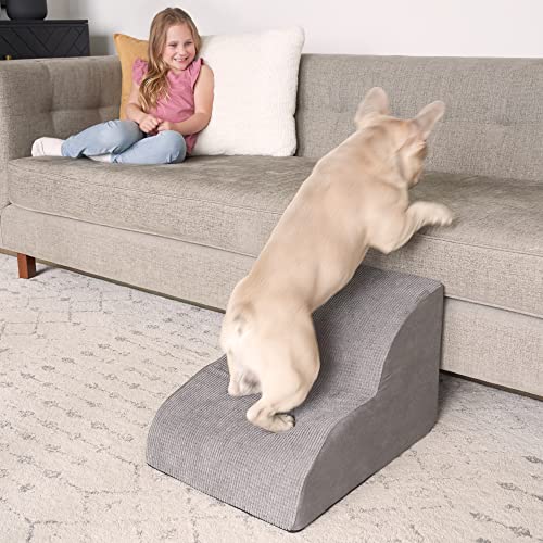Sturdy Dog Stairs and Ramp for Beds Or Couches by ZICOTO - Durable Easy to Walk on Steps for Small Dogs and Cats - Allows Your Pets Easy Instant Access to Your Sofa or Bedside Up to 22" High