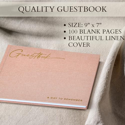 ZICOTO Beautiful Wedding Guest Book for Your Wedding Reception - Simply Elegant Guestbook to Sign in - The Perfect Baby Shower Guest Book and Addition to Your Big Day