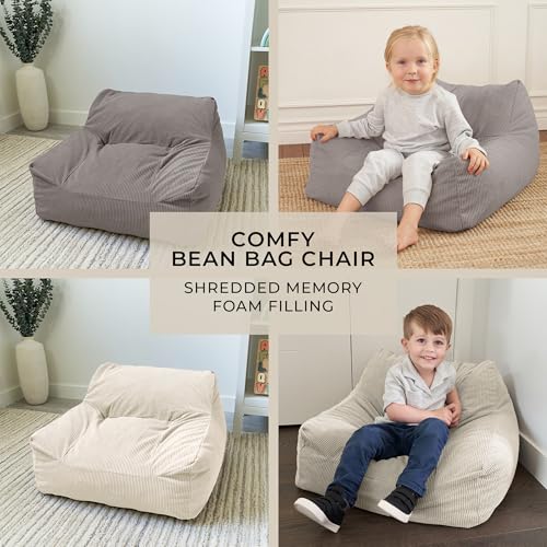 ZICOTO Soft Memory Foam Bean Bag Chair for Toddlers - Trendy Kids Chair and Lounger for Nursery, Playroom, or Living Room