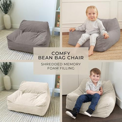 ZICOTO Soft Memory Foam Bean Bag Chair for Toddlers - Trendy Kids Chair and Lounger for Nursery, Playroom, or Living Room