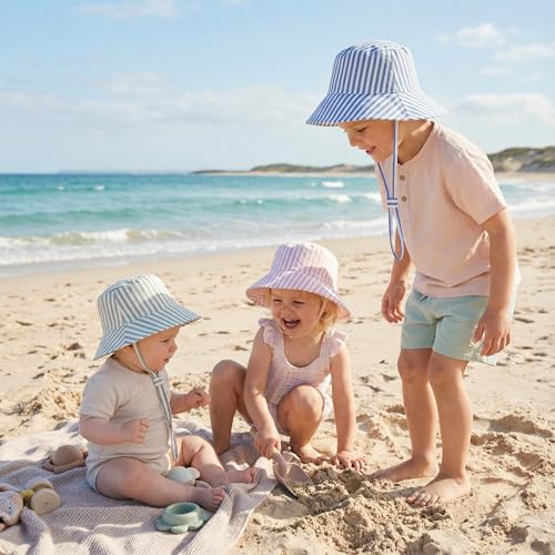 Beautiful Baby Sun Hat 0-6 Months - Adjustable Toddler Hat with UPF 50+ Sun Protection - Cute Kids Bucket Hat for Beach