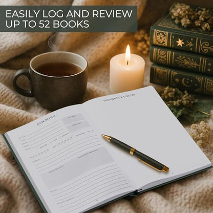 ZICOTO Beautiful Reading Journal for Book Lovers - Sturdy Hard Cover Journal Makes a Great Gift for Readers - The Perfect Tracker with Reading Log & Review Pages For Keeping Notes on Your Favorite Books
