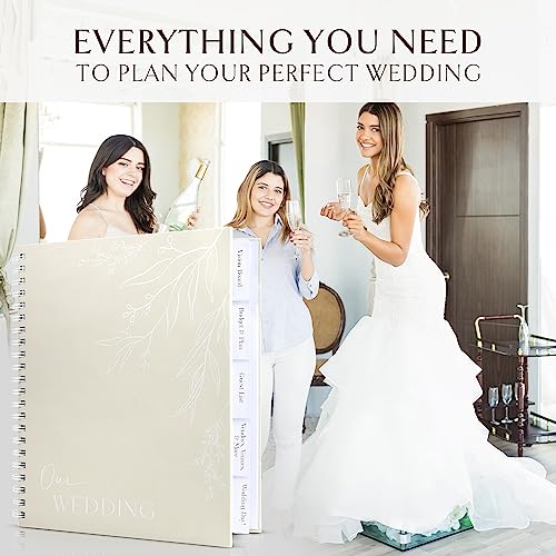 Beautiful Minimalistic Wedding Planner Book and Organizer - Enhance Excitement and Makes Your Countdown Planning Easy - Unique Engagement Gift for Newly Engaged Couples, Future Brides and Grooms