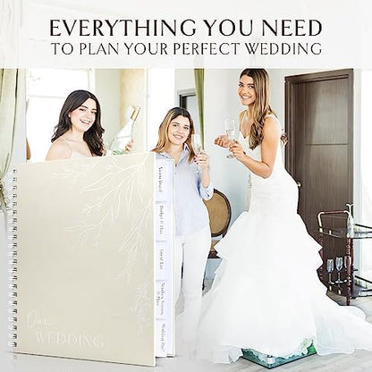 Beautiful Minimalistic Wedding Planner Book and Organizer - Enhance Excitement and Makes Your Countdown Planning Easy - Unique Engagement Gift for Newly Engaged Couples, Future Brides and Grooms