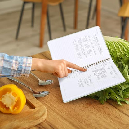 ZICOTO Aesthetic Blank Recipe Holder with Waterproof Hardcover - The Perfect Recipe Notebook To Write In Your Own Recipes - Beautiful Blank Cookbook to Organize Your Recipes