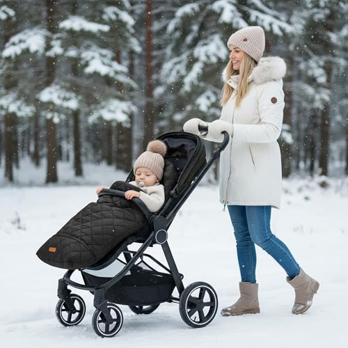 Warm and Cozy Winter Stroller Cover for Baby - Waterproof Bunting Bag with Soft Fleece Lining and Universal Fit for Strollers - Protective Footmuff Blanket for Ultimate Comfort in Wind, Rain & Snow
