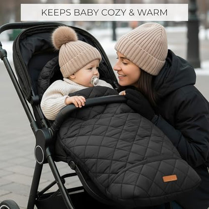 Warm and Cozy Winter Stroller Cover for Baby - Waterproof Bunting Bag with Soft Fleece Lining and Universal Fit for Strollers - Protective Footmuff Blanket for Ultimate Comfort in Wind, Rain & Snow
