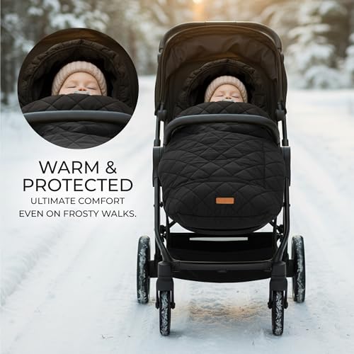 Warm and Cozy Winter Stroller Cover for Baby - Waterproof Bunting Bag with Soft Fleece Lining and Universal Fit for Strollers - Protective Footmuff Blanket for Ultimate Comfort in Wind, Rain & Snow
