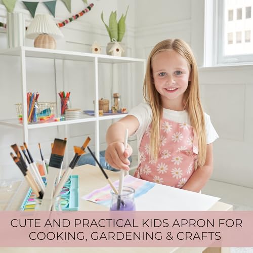 ZICOTO Kids Apron for Girls & Boys - Toddler Apron with Pocket for Cooking, Baking & Crafts - Christmas Gift for Little Chef