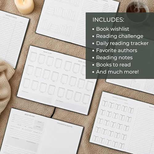 ZICOTO Beautiful Reading Journal for Book Lovers - Sturdy Hard Cover Journal Makes a Great Gift for Readers - The Perfect Tracker with Reading Log & Review Pages For Keeping Notes on Your Favorite Books