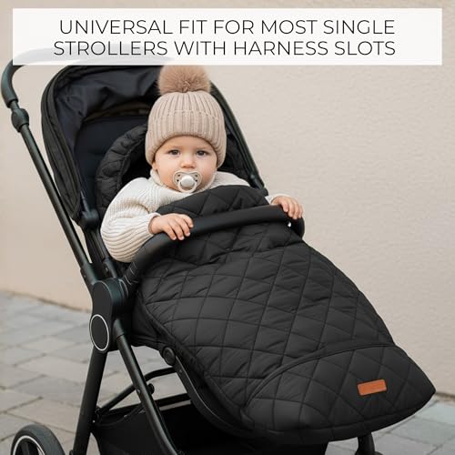 Warm and Cozy Winter Stroller Cover for Baby - Waterproof Bunting Bag with Soft Fleece Lining and Universal Fit for Strollers - Protective Footmuff Blanket for Ultimate Comfort in Wind, Rain & Snow