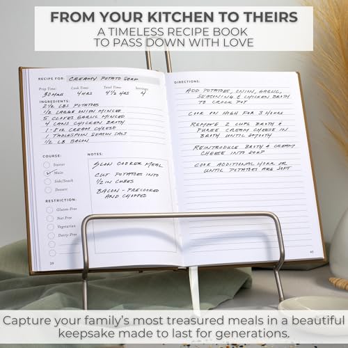 ZICOTO Aesthetic Blank Recipe Book with Waterproof Cover - The Perfect Recipe Notebook To Write In Your Own Recipes - Beautiful Blank Cookbook to Organize Your Recipes