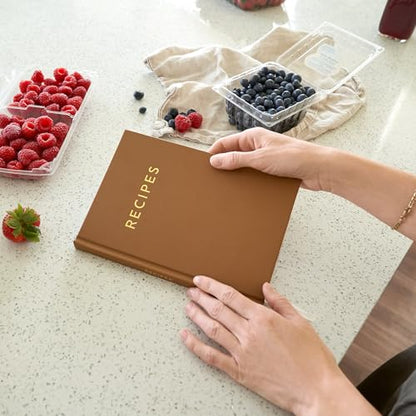 ZICOTO Aesthetic Blank Recipe Book with Waterproof Cover - The Perfect Recipe Notebook To Write In Your Own Recipes - Beautiful Blank Cookbook to Organize Your Recipes
