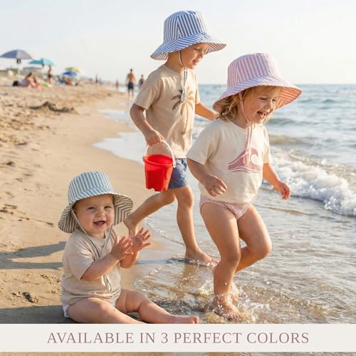Beautiful Baby Sun Hat 0-6 Months - Adjustable Toddler Hat with UPF 50+ Sun Protection - Cute Kids Bucket Hat for Beach