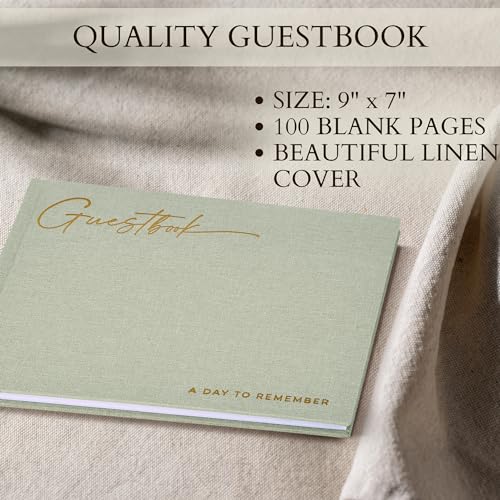 ZICOTO Beautiful Wedding Guest Book for Your Wedding Reception - Simply Elegant Guestbook to Sign in - The Perfect Baby Shower Guest Book and Addition to Your Big Day